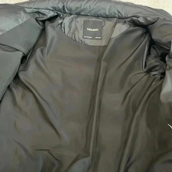 [S] Zara short puffer coat black orange green quilted color  blocking - Picture 8 of 12